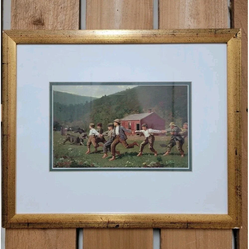 Winslow Homer Snap The Whip Custom Framed Print 15x18 Frame Chips